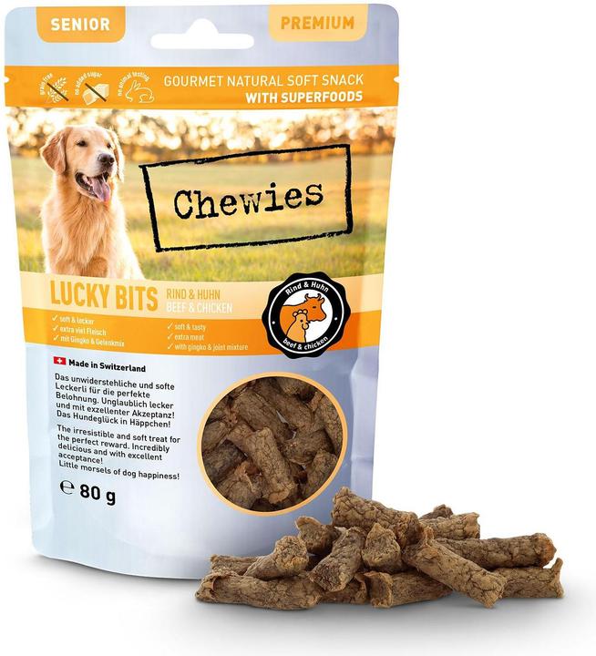 Actual product image Chewies Lucky Bits Beef & Chicken Senior 80g (Adult, 8 pcs., 80 g)