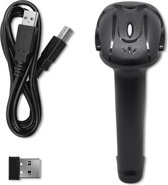 Actual product image Qoltec 50856 Wireless barcode scanner 1D 2D | 2 4 GHz