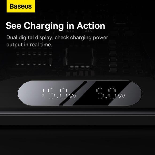 Produktbild Baseus Digital LED Display 2in1 Wireless Charger (20 W)