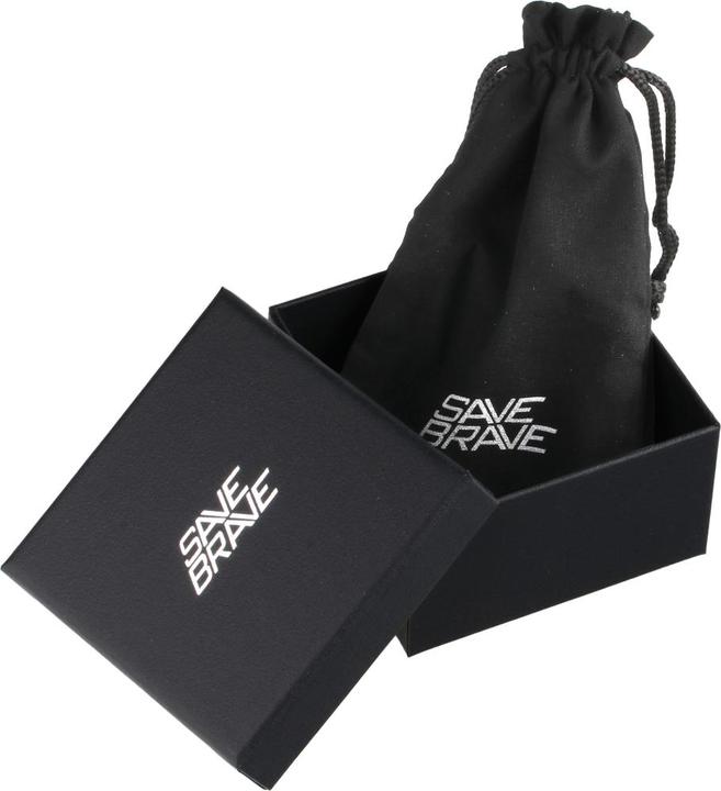 Image du produit Save Brave Bracelet SBB-Aaron-22-BK Hommes (22 cm, Carbone, Cuir)