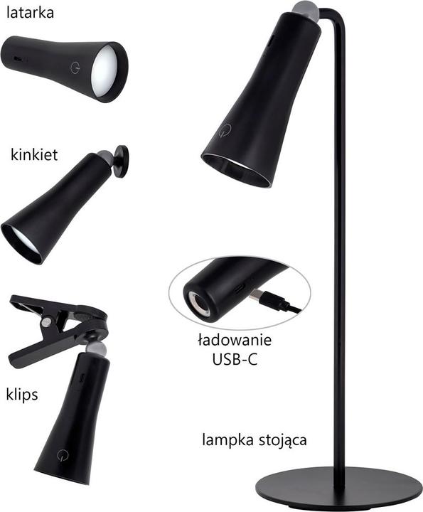 Actual product image Activejet Multifunctional light AJE-IDA 4IN1 Black (150 lm)