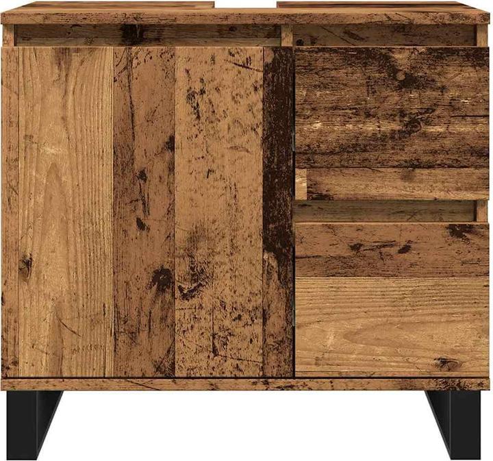 Actual product image VidaXL Vanity unit Bathroom cabinet Bathroom furniture antique wood look (65 x 33 x 60 cm)