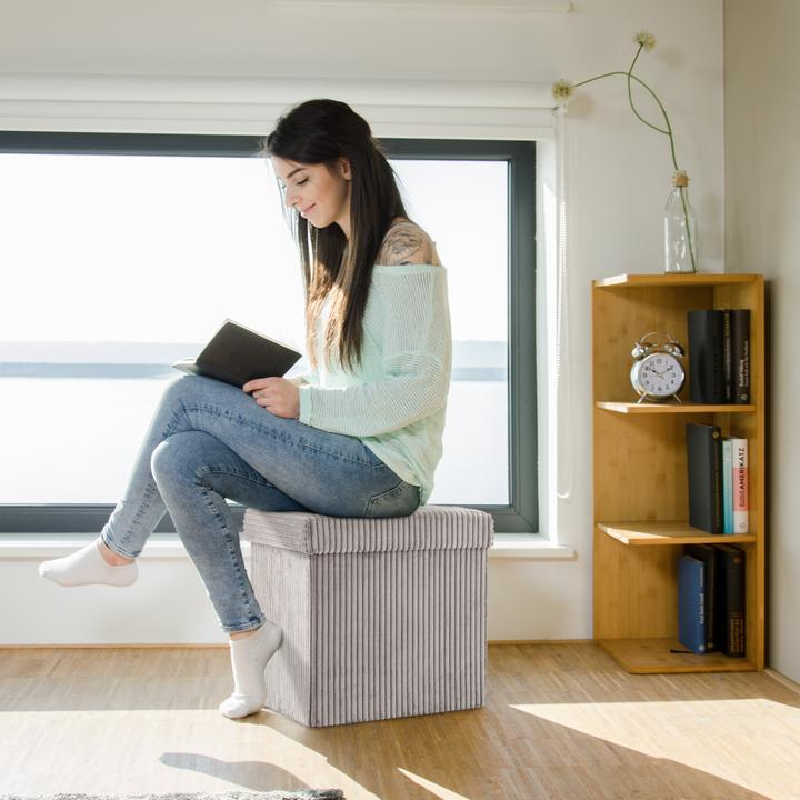 Image du produit Relaxdays Cube rangement pliable, velours