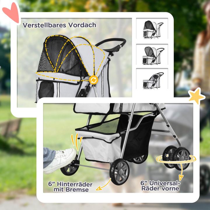 Immagine prodotto PawHut Carrello per cani con griglia (Cane, Pieghevole)