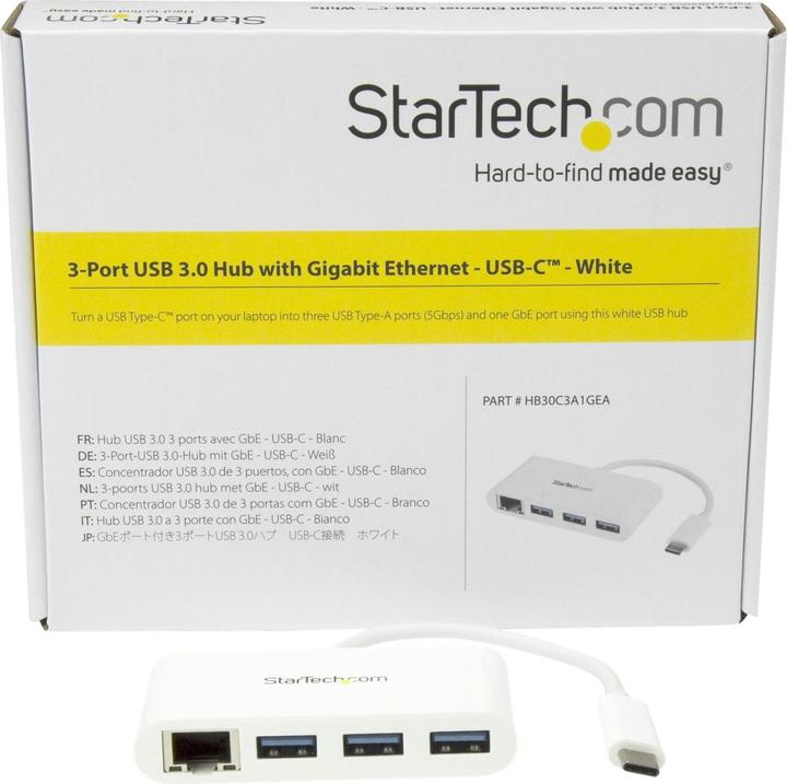 Actual product image StarTech 3PT USB 3.0 HUB + GBE - USB-C (USB-C, 3 Ports)