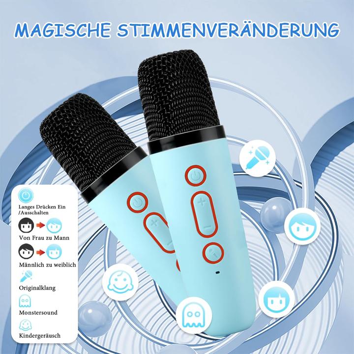 Image du produit Lamjad Kinder Karaokemaschine mit zwei drahtlosen Mikrofonen