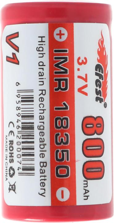 Actual product image Efest IMR 18350 V1 (Pluspol flach) (18350, 800 mAh)