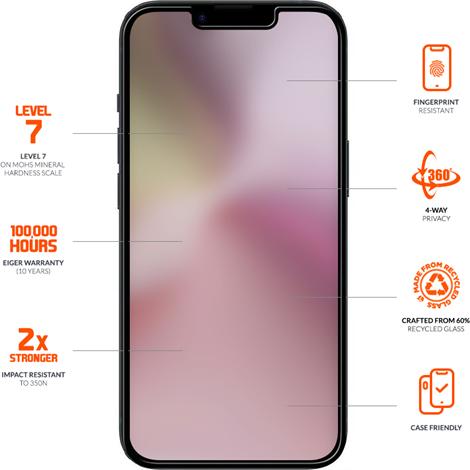Actual product image Eiger Mountain Glass Black Edge (1 Piece, Apple iPhone 16e)