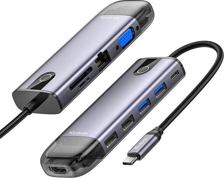 Produktbild Mcdodo HU-7740 6w1 USB-C Hub (USB-C, HDMI, USB3.0*2, SD, TF) (USB-C, 10 Ports)