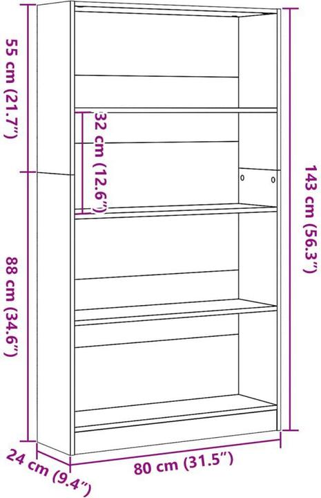 Immagine prodotto VidaXL Claiborn (80 x 24 x 143 cm)