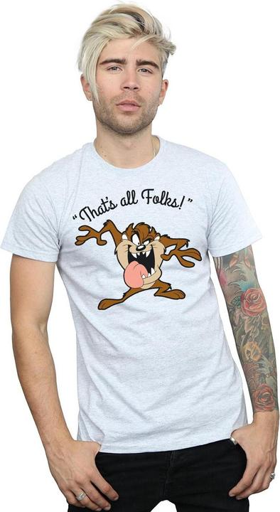 Actual product image Looney Tunes Mens That's All Folks Taz Cotton T-Shirt (XL)