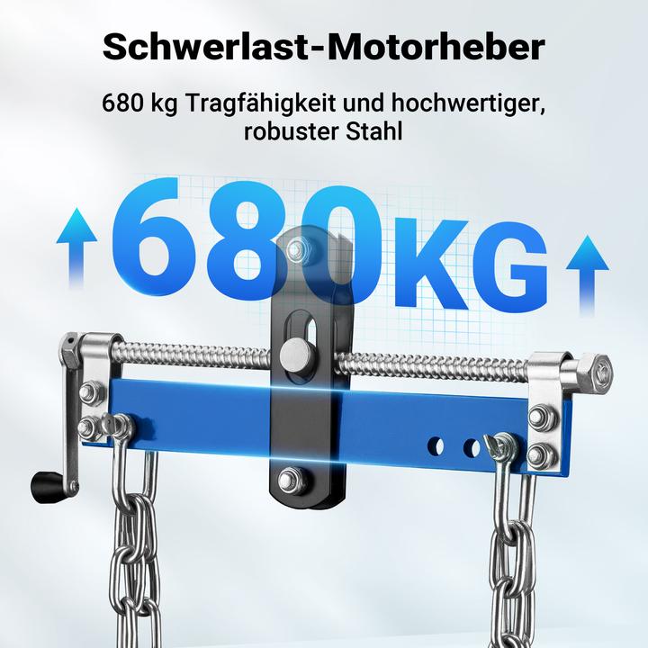 Produktbild Wiltec Balancierer bis 680kg Getriebeheber Stahl Motorheber Werkstattkran