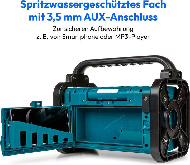 Productafbeelding Medion MD 43877 DAB+/BT klusradio zwart / blauw (DAB+, MW, AM, FM, PLL, Bluetooth)