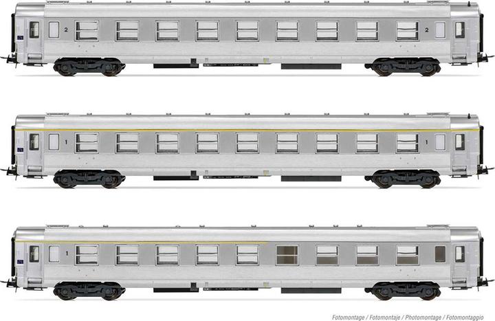 Actual product image Hornby SNCF 3 passenger cars DEV Inox A9 + B10 + A5s Ep III (Track H0)