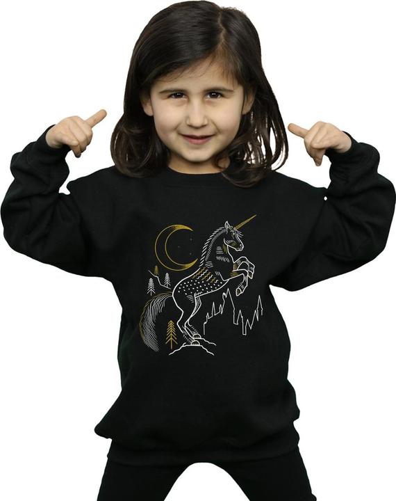 Immagine prodotto Unicorn Line Art Felpa Ragazze (140, 146)