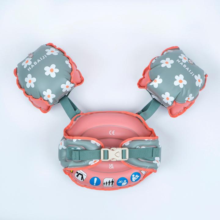 Produktbild Nabaiji Kids progressive pool armbands - Tiswim flower print khaki