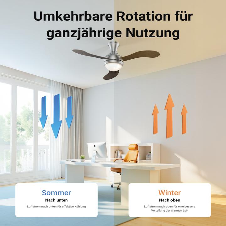 Produktbild Wiltec Deckenventilator Ø130cm Ventilator 55W Deckenlüfter Lampe Fernbedienung (55 dB)