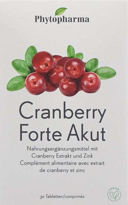 Produktbild Phytopharma Cranberry FORTE akut 120mg (30 Stück, Tabletten, 45 g)