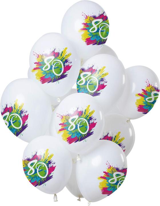 Image du produit Folat Ballons Color Splash 80 ans 30cm - 12 pièces