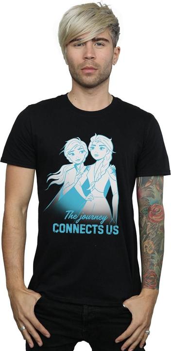 Actual product image Disney Mens Frozen 2 Elsa and Anna The Journey Connects Us T-Shirt (L)