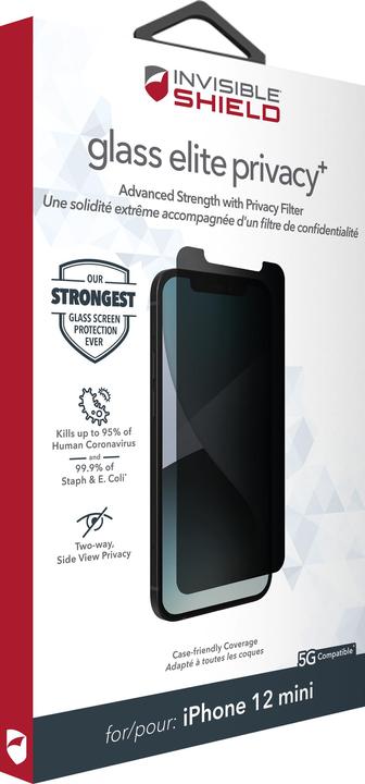 Zagg InvisibleShield Glass Elite Privacy+ Apple (e) (1 Piece, Apple iPhone 12 mini)