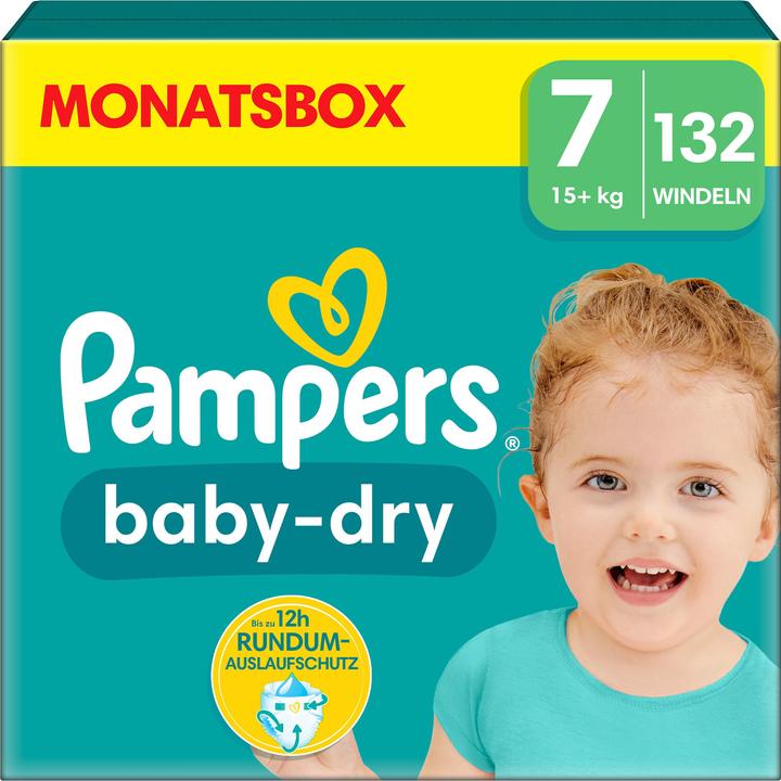 Produktbild Pampers Baby-Dry (Gr. 7, Monatsbox, 132 Stück)