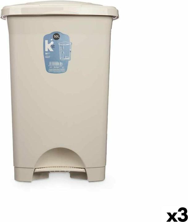 Immagine prodotto Natec Papierkorb mit Pedal Beige Kunststoff 50 L (3 Stück) (50 l)