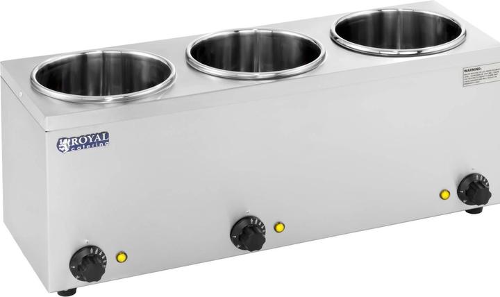 Produktbild Royal Catering Bain Marie Rund Speisenwärmer Wasserbad Suppenstation Warmhalter 3 Behälter