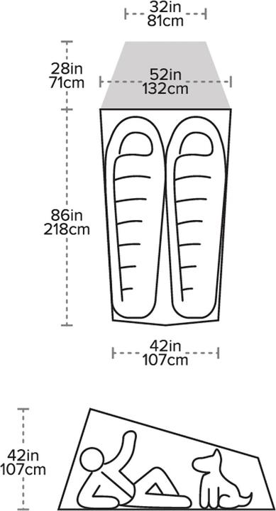 Actual product image Big Agnes Fly Creek HV UL2 (Dome tent, 0.88 kg, 2 persons)