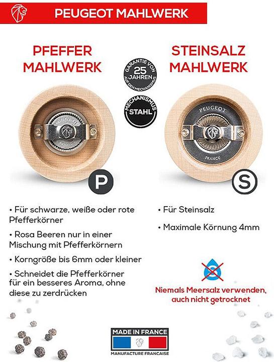 Actual product image Peugeot Pepper Mill Salt Mill TAHITI Duo Set 15 cm ELEMENTS FIRE (Pepper, Salt)
