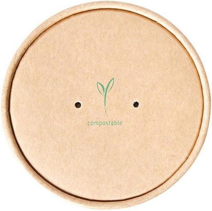 Image du produit Nature Star Couvercle de gobelet pour soupe minestrone, 97 mm, brun, résistant à l'humidité, anti-graisse et (25 x)