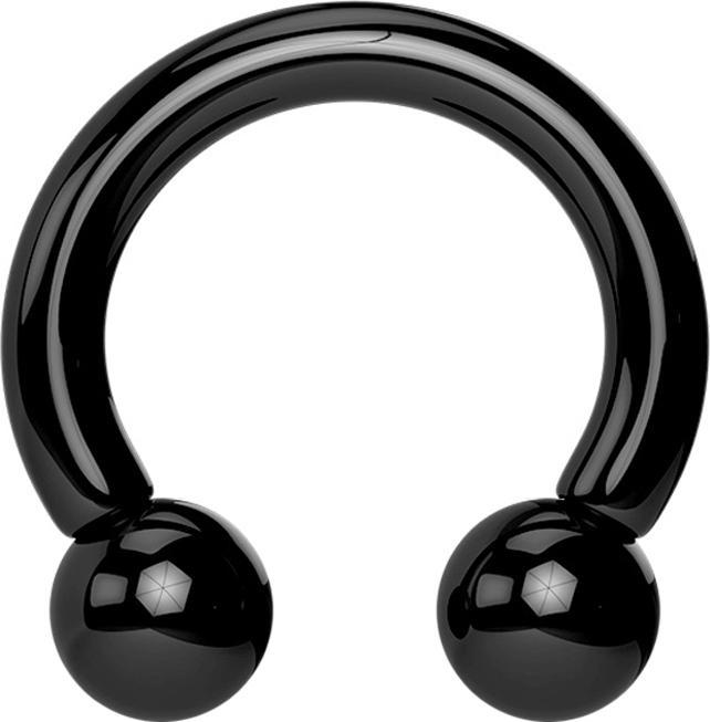 Star Piercing Circular Barbell schwarz mit zwei Kugeln (Acryl, ohne Messing)