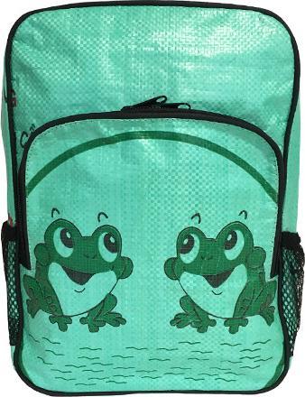 Actual product image Bekos Upcycling - Children's Backpack from Recycled Feed Sacks Frog S (6 l)