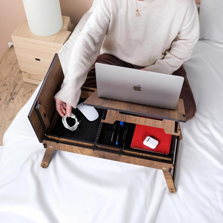 Immagine prodotto Vigo Wood Verstellbarer Laptoptisch mit Stauraum