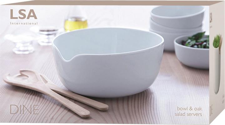 Image du produit LSA Dine Salatschüssel mit Eichen-Besteck Ø24cm (24 cm, 1 x)
