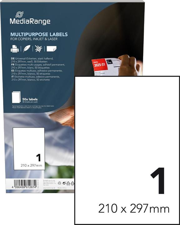 Produktbild MediaRange Selbstklebendes Etikett