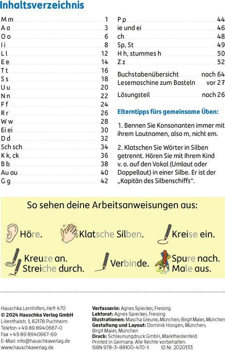 Valeurs nutritives et ingrédients Mein Übungsheft Lesen 1. Klasse: Vom Buchstaben zum Wort (Allemand, Agnes Spiecker, 2024)