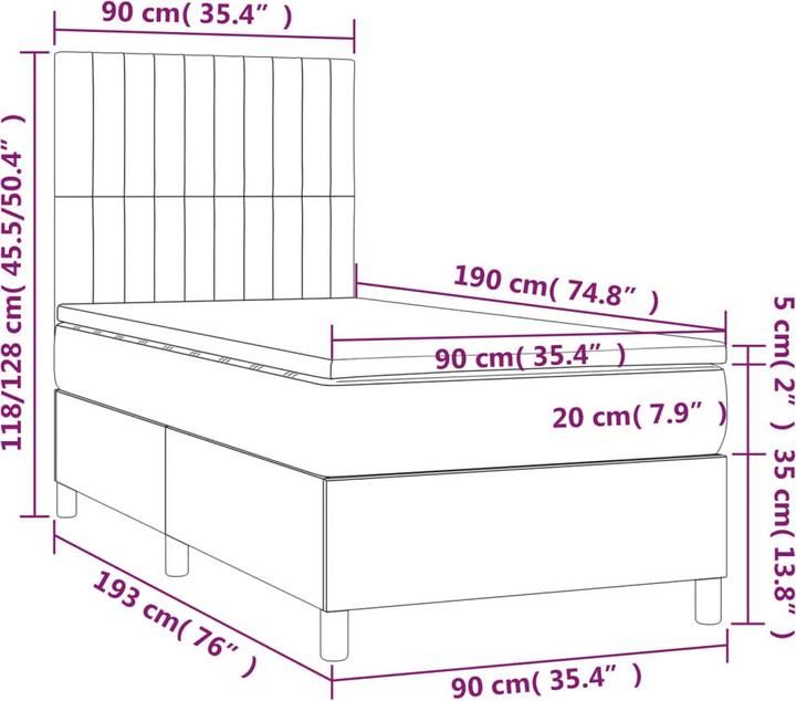 Actual product image VidaXL Austin (90 x 190 cm)