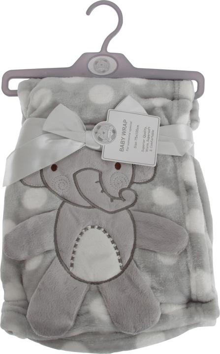 Actual product image Snuggle Baby Baby wrap with elephant design and dot pattern (75 x 100 cm)