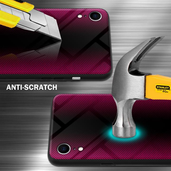 Actual product image Cadorabo TPU Striped Glass Cover (Apple iPhone XR)