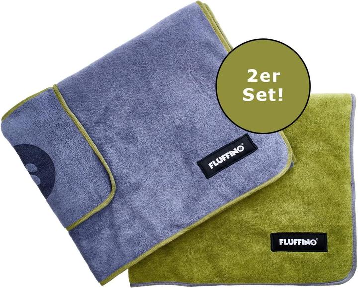 Actual product image Fluffino Set of 2 dog towels (L, Dog coat)