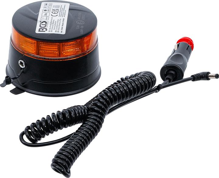 Produktbild BGS Akku-Rundumkennleuchte | gelb | mit Magnet | 12 V / 24 V | Ø 130 mm