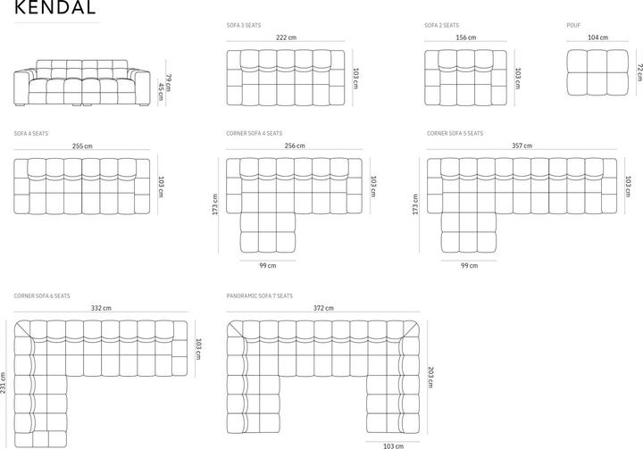 Image du produit Micadoni Canapé Velours, "Kendal", 2 Places, 156x103x79Fabriqué en Europe (2 places, 3 places, 4 places)