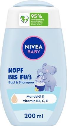 Actual product image NIVEA baby head foot shampoo, 200ml bottle