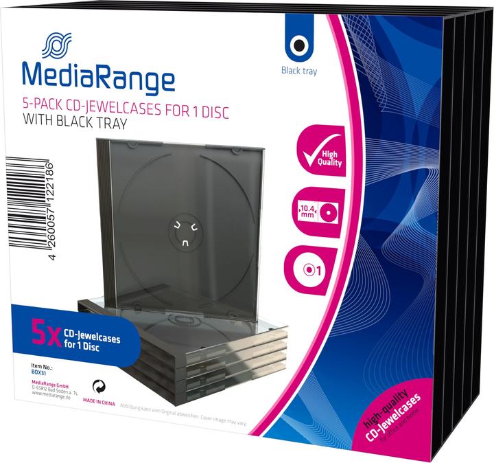 Immagine prodotto MediaRange CD / DVD Retail Pack 1 Jewel Cases 5pcs.