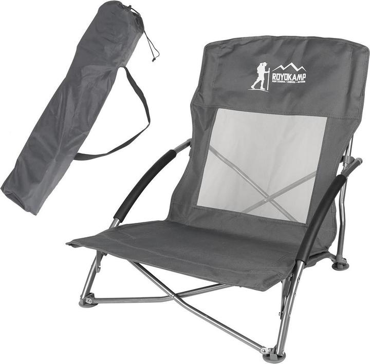 Royokamp TOURIST AND BEACH CHAIR WITH ARMS 55x58x64CM CLAPPABLE GREY