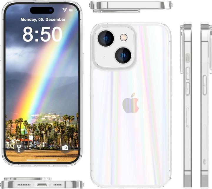 Produktbild Nalia Klare Hartglas Hülle Regenbogen Effekt (Apple iPhone 15 Plus)