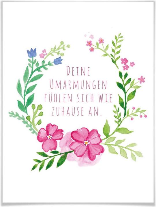 Produktbild Trenddeko Deine Umarmungen fühlen sich wie Zuhause an (60 x 80 cm)