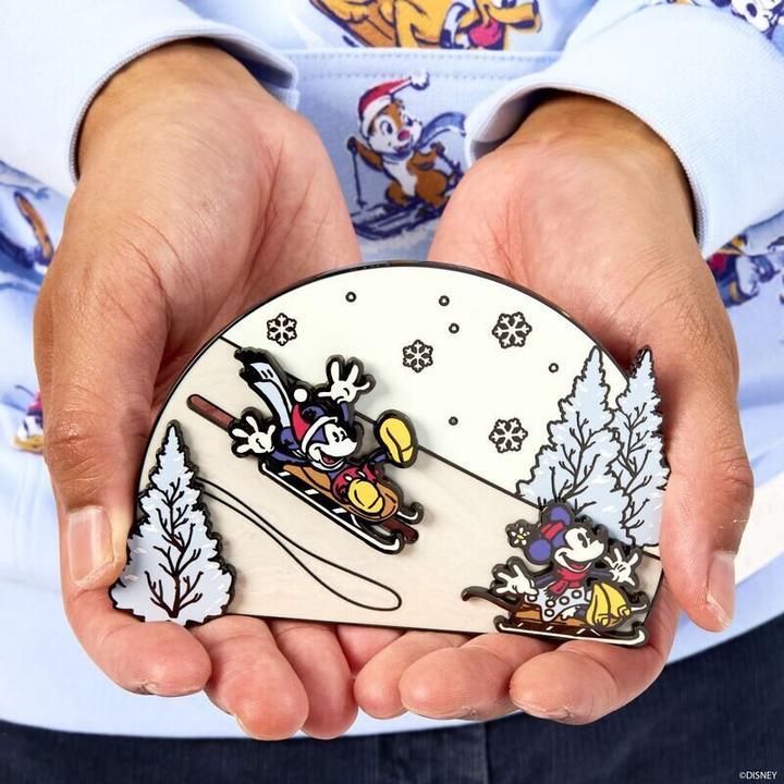 Actual product image Loungefly Disney by pin badge Mickey and friends Winter Wonderland 3" Limited Edition 8 cm