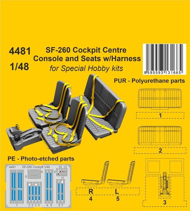 Immagine prodotto CMK SF-260 Console centrale e sedili del cockpit con imbracatura / per kit SH